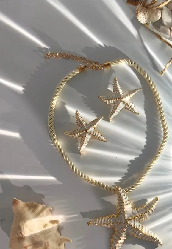 Deniz yıldızı kolye ve küpe takımı — mağazadan